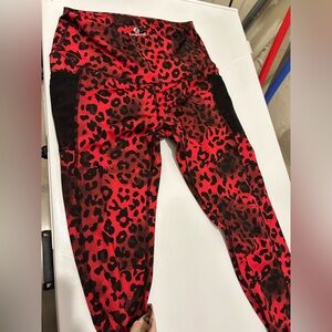 Red and Black Leopard Leggings